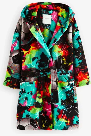 Next Multi Bright Football Fleece Robe (3-16yrs)