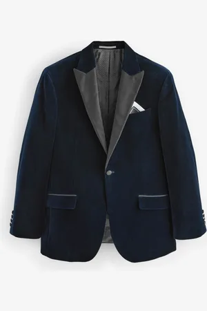 Next Blue Regular Fit Signature Pontoglio Italian Fabric Velvet Blazer
