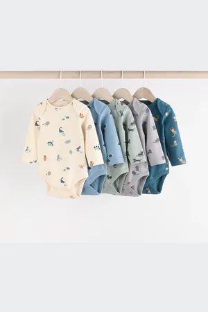 Next Teal 5 Pack Baby Bodysuits