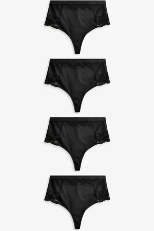 Next High Waist Thong Tummy Control Shaping Lace Back Bikinis 4 Pack