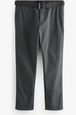 Next Soft Touch Belted Textured Stretch Chinos Trousers
