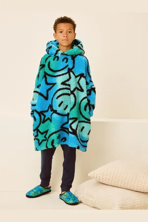 Next /Green Smiley Face Fleece Hooded Blanket (3-16yrs)