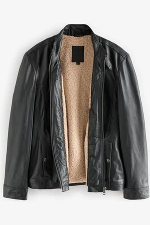 Next Leather Signature Utility Borg Lined Jacket