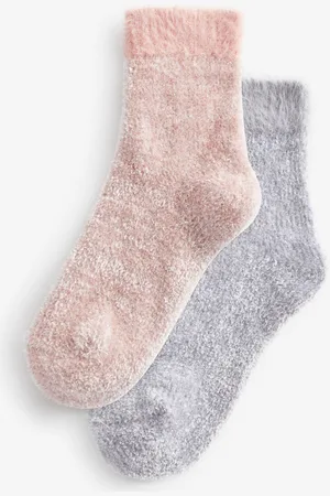 Next Pink/ Sparkle Velvet Cosy Socks 2 Pack