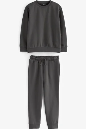 Next Charcoal Plain Jersey Sweatshirt and Joggers Set (3mths-7yrs)