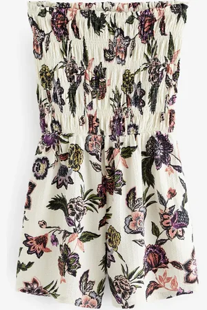Next Floral Bandeau Shirred 100% Cotton Playsuit