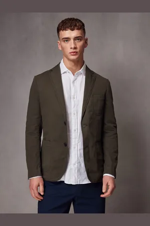 Next Khaki Slim Fit Garment Dye Blazer