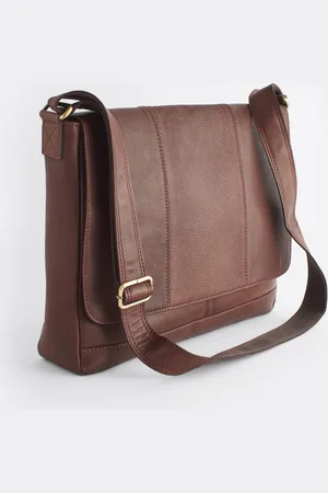 Next Signature Leather Messenger Bag