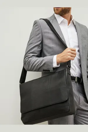 Next Signature Leather Messenger Bag
