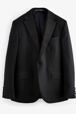 Next Slim Fit Signature Marzotto Italian Fabric Check Tuxedo Suit Jacket