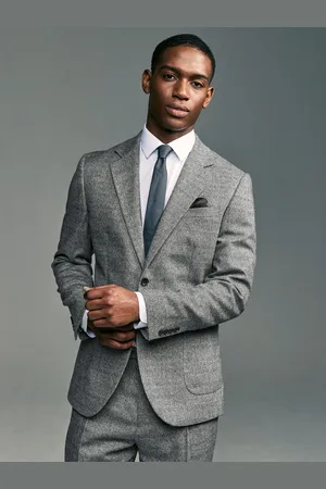 Next Slim Fit Textured Herringbone Suit Jacket