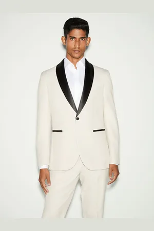 Next Ecru Slim Fit Tuxedo Suit Jacket
