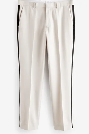 Next Ecru Slim Fit Tuxedo Suit Trousers