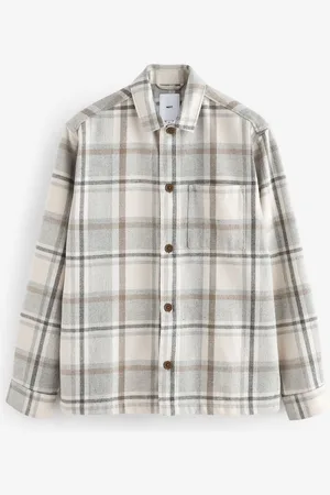 Next Wool Blend Check Shacket Overshirt