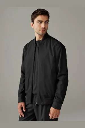 Next Slim Fit Flannel Bomber Jacket