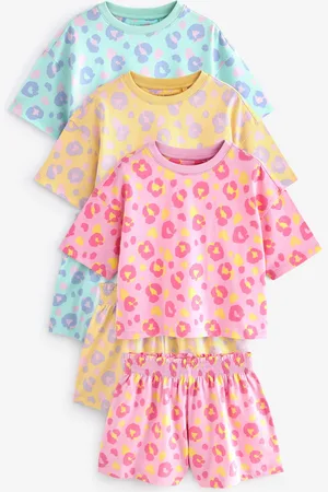 Next Pastel Leopard Print Short Pyjamas 3 Pack (3-16yrs)
