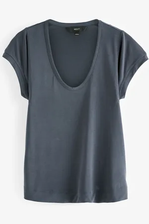 Next Charcoal Premium Modal Rich Short Sleeve Scoop Neck T-Shirt