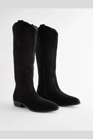 Next Forever Comfort Suede Stitched Cowboy Knee High Boots