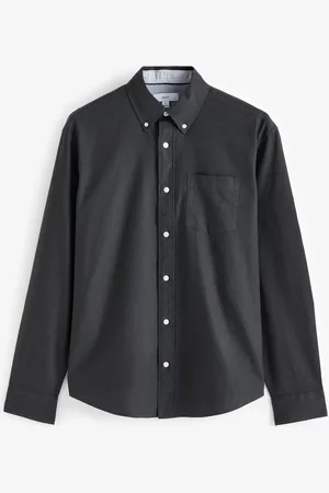 Next Charcoal Regular Fit Long Sleeve Oxford Shirt