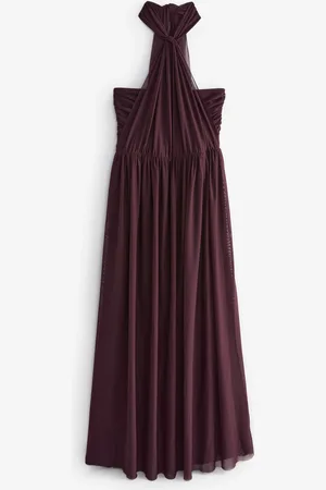 Next Plum Purple Mesh Multiway Bridesmaid Wedding Maxi Dress