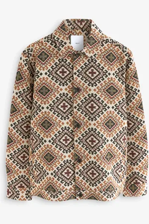 Next Ecru/Red Pattern Tapestry Shacket Overshirt