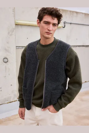 Next Slate Wool Blend Fleece Gilet