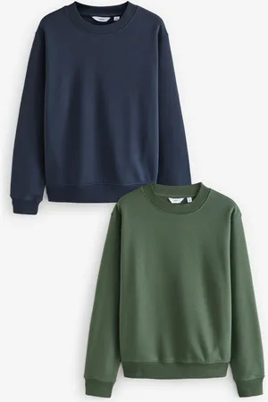 Next Blue/Khaki Green Crew Sweatshirts 2 Pack
