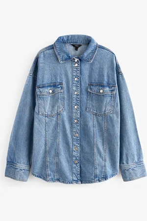 Next Dark Seam Front Denim Shirt