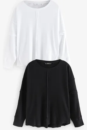 Next 2 Pack /White Seam Detail Waffle 100% Cotton Top