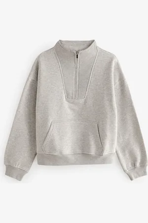 Next Graphic Mod Zip Neck Sweat Top