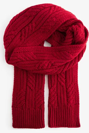 Next Red Cable Knit Heavyweight Scarf