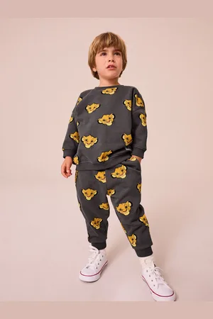 Next Charcoal Lion King 100% Cotton Sweatshirt and Joggers Set (3mths-7yrs)