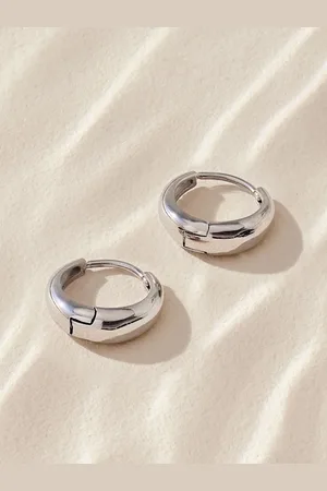 Next Tone Stainless Steel Huggie Hoop Earrings