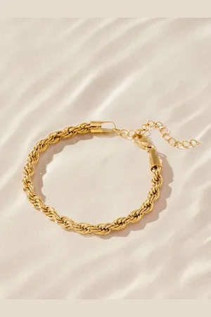 Next Tone Stainless Steel Twist Chain Bracelet