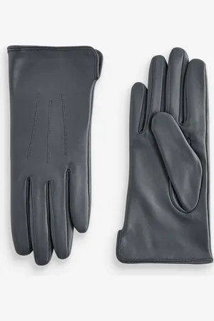 Next Blue Leather Gloves