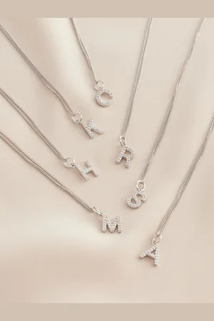 Next Sterling Initial Cubic Zirconia Necklace