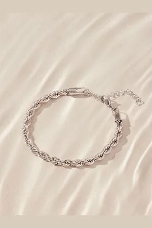 Next Tone Stainless Steel Twist Chain Bracelet