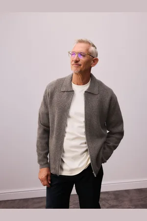 Next Relaxed Fit Textured Knit Zip-Through Shacket with Wool