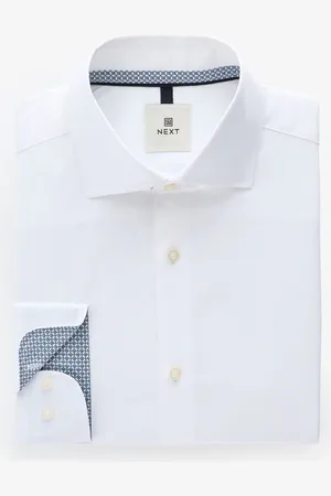 Next Regular Fit 100% Cotton Poplin Twill Formal Shirt