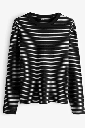 Next /White Essential Long Sleeve Crew Neck 100% Cotton T-Shirt