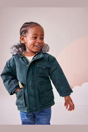 Next Faux Fur Hood Shower Resistant Parka (3mths-7yrs)