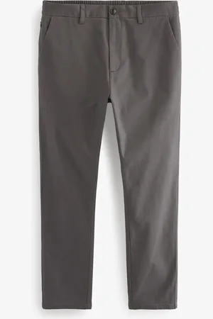Next Dark Elasticated Waist Slim Stretch Chino Trousers