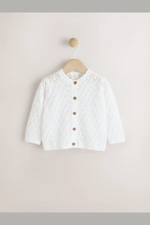Next Pointelle Baby Knitted 100% Cotton Cardigan (0mths-2yrs)