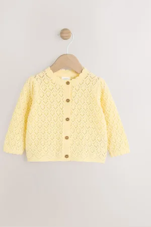 Next Yellow Baby Knitted 100% Cotton Cardigan (0mths-2yrs)