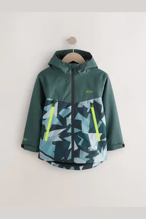 Next Khaki Waterproof Fleece Hooded Lined Coat (3-17yrs)