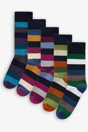 Next Striped 5 Pack Cushioned Sole Comfort Socks
