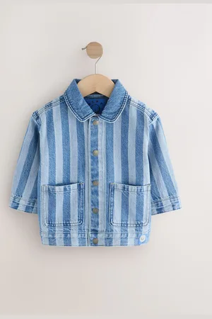 Next Stripe 100% Cotton Denim Jacket (3mths-10yrs)