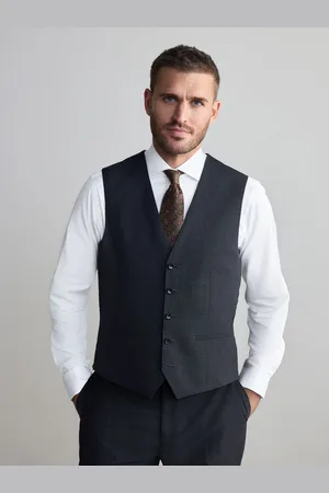 Next Charcoal Signature Nova Fides Wool Waistcoat