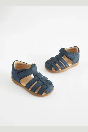 Next Standard Fit (F) Baby Touch Fastening Leather First Walker Sandals