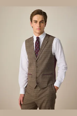 Next Trimmed Check Suit Waistcoat